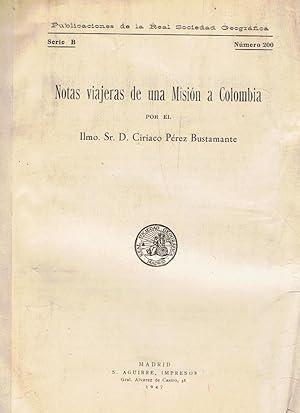 Bild des Verkufers fr NOTAS VIAJERAS DE UNA MISIN A COLOMBIA zum Verkauf von Librera Torren de Rueda