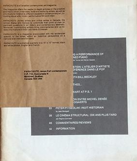 Bild des Verkufers fr Parachute. Revue d'art contemporain. n. 19 Et 1980 zum Verkauf von Libreria Giorgio Maffei