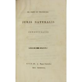 Bild des Verkufers fr De ortu et progressu juris naturalis commentarius zum Verkauf von Libreria Antiquaria Giulio Cesare di Daniele Corradi