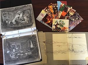 Collection of Original Drawings and Documents from "Journey to the Center of the Earth"