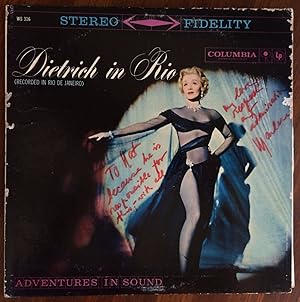 "Dietrich in Rio" - LP WITH COVER INSCRIBED TO NAT KING COLE