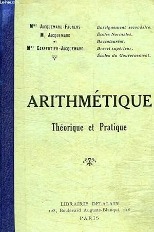 Seller image for COURS D'ARITHMETIQUE THEORIQUE & PRATIQUE for sale by Le-Livre