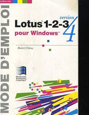 Image du vendeur pour LOTUS 1-2-3 POUR WINDOWS. VERSION 4. MODE D'EMPLOI mis en vente par Le-Livre