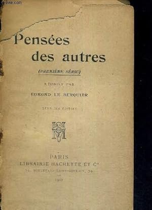 Seller image for PENSEES DES AUTRES - PREMIERE SERIE for sale by Le-Livre