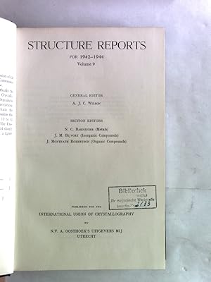 Immagine del venditore per Structure Reports for 1942-1944. Volume 9. venduto da Antiquariat Bookfarm