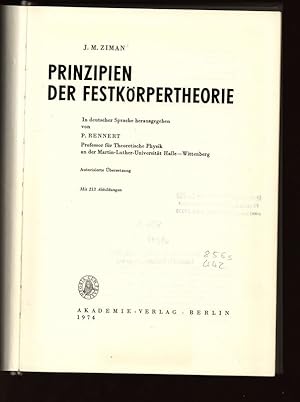 Seller image for Prinzipien der Festkrpertheorie. Autorisierte bersetzung. for sale by Antiquariat Bookfarm