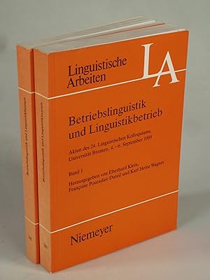 Bild des Verkufers fr Betriebslinguistik und Linguistikbetrieb Bnde 1+2. zum Verkauf von Antiquariat Dorner