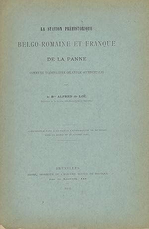 Imagen del vendedor de La station prhistorique belgo-romaine et franque de La Panne. Commune d'Adinkerke (Flandre occidentale) a la venta por Librairie Archaion