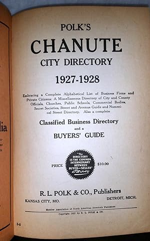 Polk's Chanute City Directory 1927-1928.