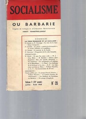 Socialisme ou Barbarie - Organe de Critique et d'Orientation Révolutionnaire. Volume V (10è année...