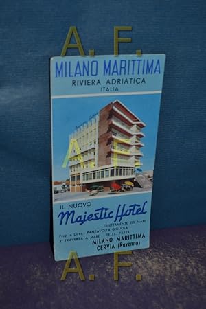 Seller image for Milano Marittima Rivera Adriatica italia il nuovo Majestic Hotel direttamente sul mare . (Werbeprospekt in 3 Teilen) mehrsprachig for sale by Antiquarische Fundgrube e.U.