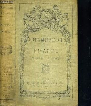Immagine del venditore per OEUVRES DE CHAMFORT ET RIVAROL - NOUVELLE EDITION venduto da Le-Livre