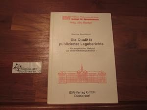 Die Qualität publizierter Lageberichte : ein empirischer Befund zur Unternehmenspublizität. von