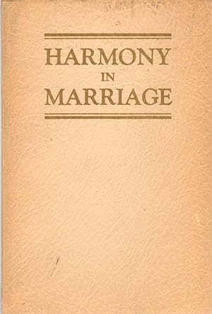 Seller image for HARMONY IN MARRIAGE for sale by The Avocado Pit