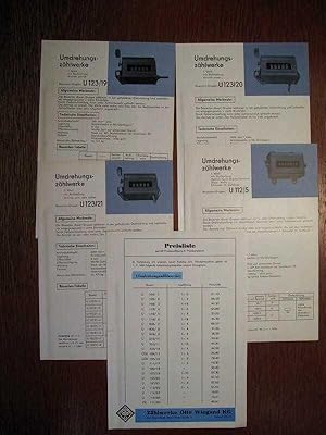 Umdrehungs-Zählwerke U 123/20 + U 123/19 + U 112/5 + U 123/21 Allgemeine Merkmale - Technische Ei...