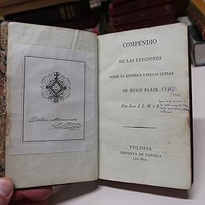 Imagen del vendedor de COMPENDIO DE LAS LECCIONES SOBRE LA RETRICA Y BELLAS LETRAS DE HUGO BLAIR a la venta por Costa LLibreter