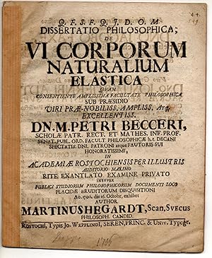 Dissertatio Philosophica, De vi corporum naturalium elastica.