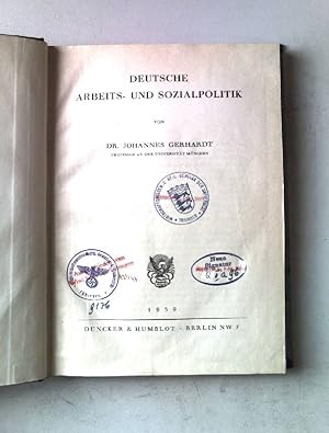 Immagine del venditore per Deutsche Arbeits- und Sozialpolitik. venduto da books4less (Versandantiquariat Petra Gros GmbH & Co. KG)