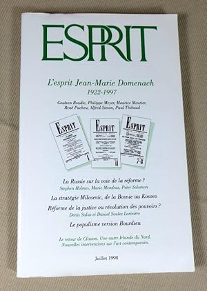 Image du vendeur pour Revue esprit : L'esprit Jean-Marie Domenach 1922-1997. mis en vente par Latulu