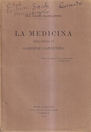 Seller image for La Medicina Nell'opera Di Gabriele d'Annunzio for sale by Il Salvalibro s.n.c. di Moscati Giovanni