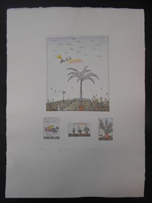 paradise lost. Original- Farb- Radierungen aus dem Jahre 1982. [vier Radierungen auf einem Blatt].