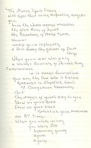 Handwritten Manuscript Journal of B.L. Bari Kennedy [Poems] circa 1984