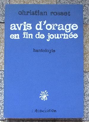 Bild des Verkufers fr Avis d'orage en fin de journe. Hantologie zum Verkauf von La Bergerie