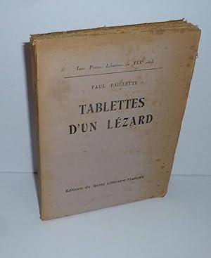 Tablettes d'un lézard. Les pooètes libertins du XIXe siècle. Éditions du génie littéraire Françai...