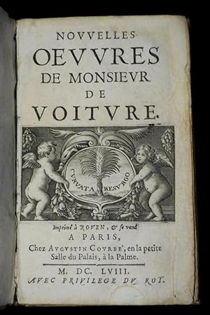Bild des Verkufers fr Nouvelles oeuvres de Monsieur de Voiture zum Verkauf von Abraxas-libris