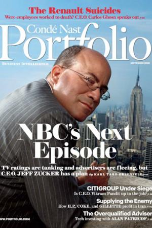 Imagen del vendedor de Conde Nast Portfolio, September 2008 (Jeff Zucker Cover Story, "NBC's Next Episode") a la venta por Armadillo Books