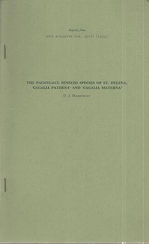 Imagen del vendedor de The pachycaul Senecio species of St. Helena, Cacalia paterna and a la venta por Clivia Mueller