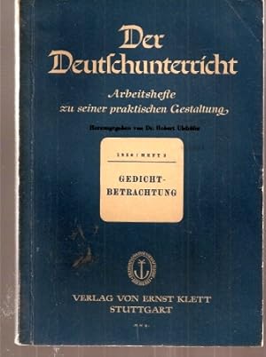 Bild des Verkufers fr Heft 3.1950 - Gedichtbetrachtung zum Verkauf von Clivia Mueller