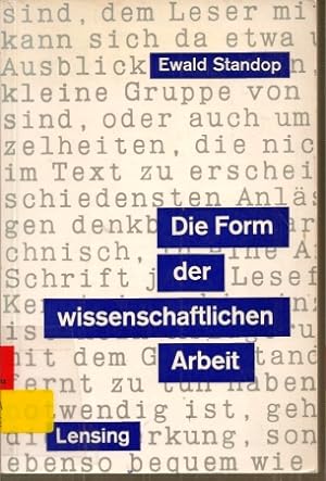 Seller image for Die Form der wissenschaftlichen Arbeit for sale by Clivia Mueller