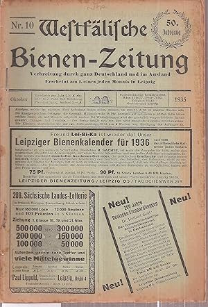 Bild des Verkufers fr Westflische Bienen-Zeitung 50.Jahrgang 1935 Heft 10 (1 Heft) zum Verkauf von Clivia Mueller