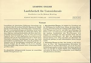 Seller image for Learning English. Lautlehreheft fr Unterrichtende for sale by Clivia Mueller