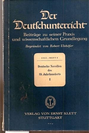 Bild des Verkufers fr Heft 2.1951 - Deutsche Novellen des 19.Jahrhunderts zum Verkauf von Clivia Mueller