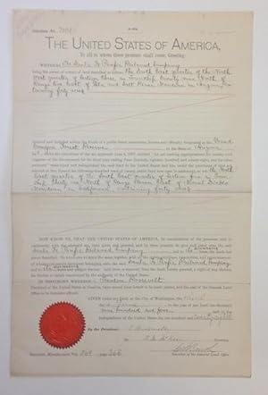 Theodore Roosevelt. Document Signed With A Secretarial Signature. U. S. Government / Santa Fe Rai...