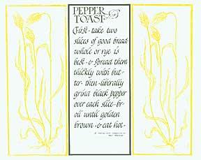 Seller image for Pepper Toast from Thirty Recipes Suitable for Framing. for sale by Wittenborn Art Books