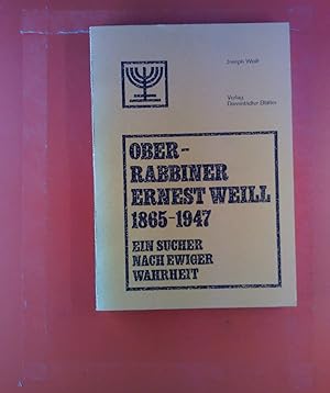 Seller image for Oberrabbiner Ernest Weill, 1865 - 1947. Ein Sucher nach ewiger Wahrheit. for sale by biblion2