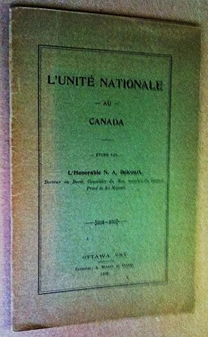 Seller image for L'Unit nationale au Canada. tude for sale by Livresse
