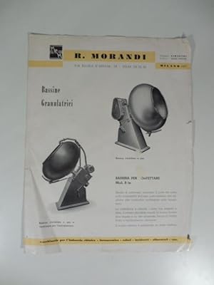 R. Morandi, Milano. Bassine granulatrici, bassine per confettare. Pieghevole pubblicitario