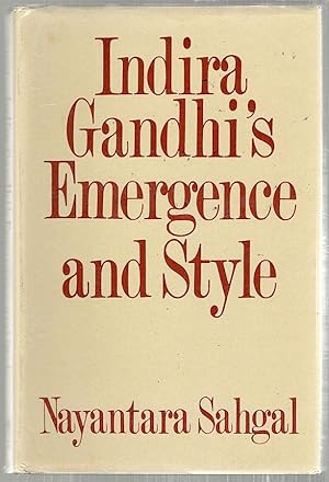 Seller image for Indira Gandhi's Emergence and Style for sale by Bauer Rare Books