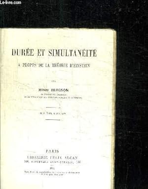 Seller image for DUREE ET SIMULTANEITE A PROPOS DE LA THEORIE D'EINSTEIN for sale by Le-Livre