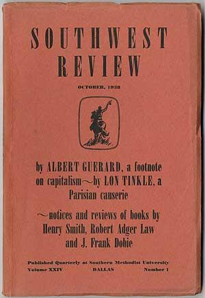 Bild des Verkufers fr Southwest Review - October 1938 (Volume XXIV, Number 1) zum Verkauf von Between the Covers-Rare Books, Inc. ABAA