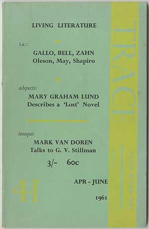 Bild des Verkufers fr Trace: Living Literature - April-June 1961 (Number 41) zum Verkauf von Between the Covers-Rare Books, Inc. ABAA