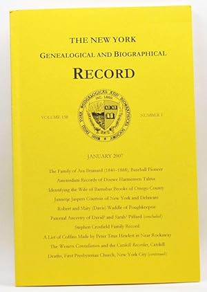 Image du vendeur pour The New York Genealogical and Biographical Record, Volume 138, Number 1 (January 2007) mis en vente par Cat's Cradle Books