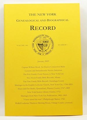 Seller image for The New York Genealogical and Biographical Record, Volume 140, Number 1 (January 2009) for sale by Cat's Cradle Books