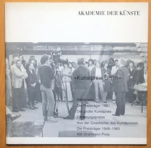Bild des Verkufers fr Kunstpreis Berlin". Richtlinien, Die Preistrger 1981 etc. zum Verkauf von Graphem. Kunst- und Buchantiquariat