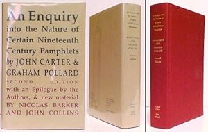 Imagen del vendedor de Enquiry into The Nature of Certain Nineteenth Century Pamphlets. 2nd ed in dj a la venta por John W. Doull, Bookseller