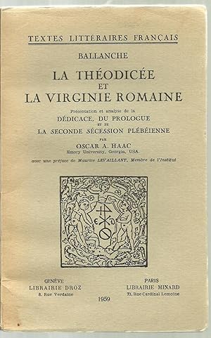 Seller image for La Theodicee et La Virginie Romaine - Inscribed by Author for sale by Sabra Books